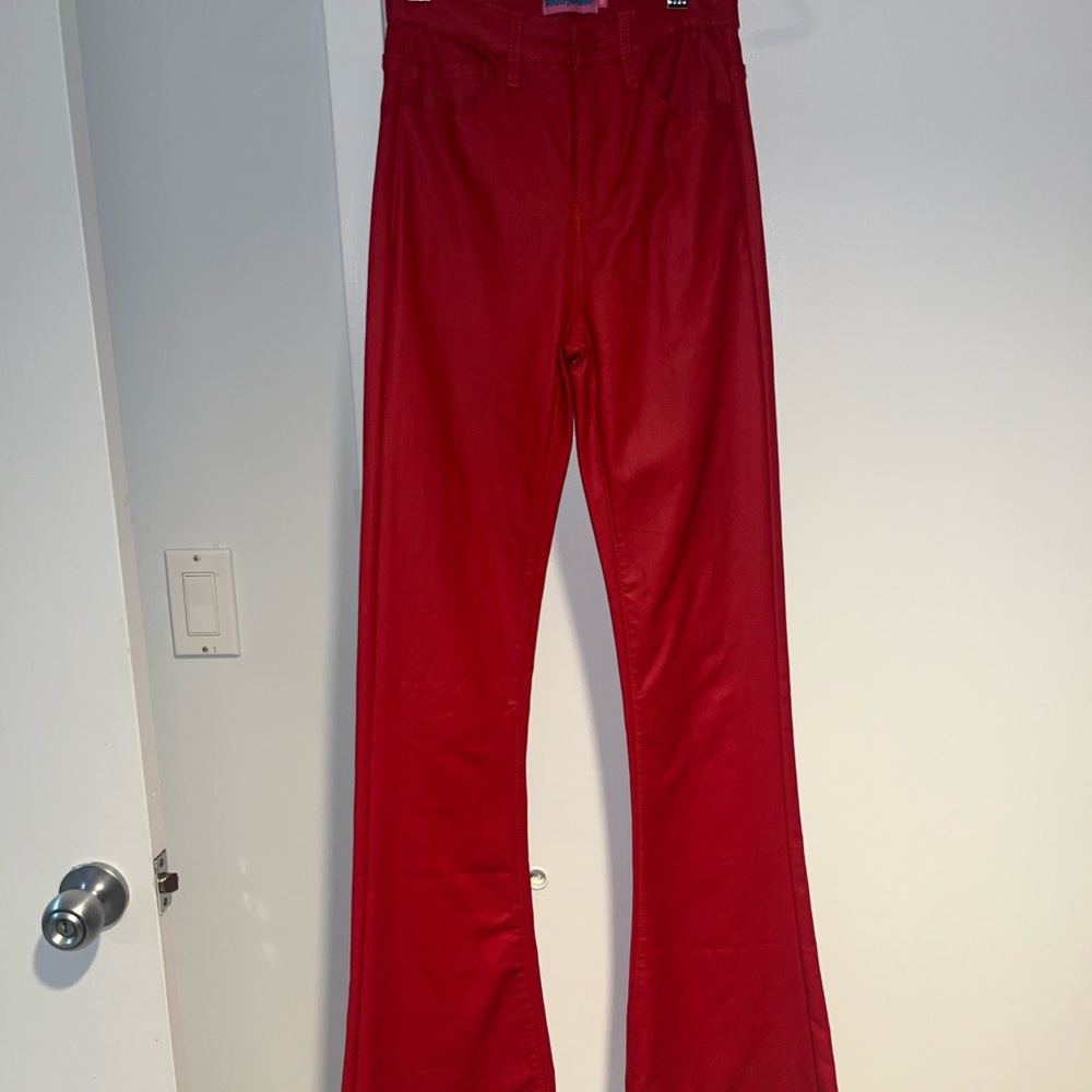 Edikted red flare pants size XS